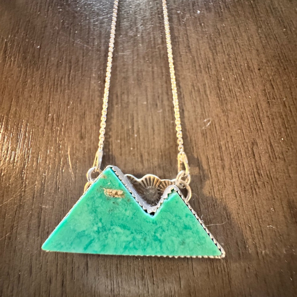 Sterling Silver Turquoise Mountain Pendant FINAL PRICE